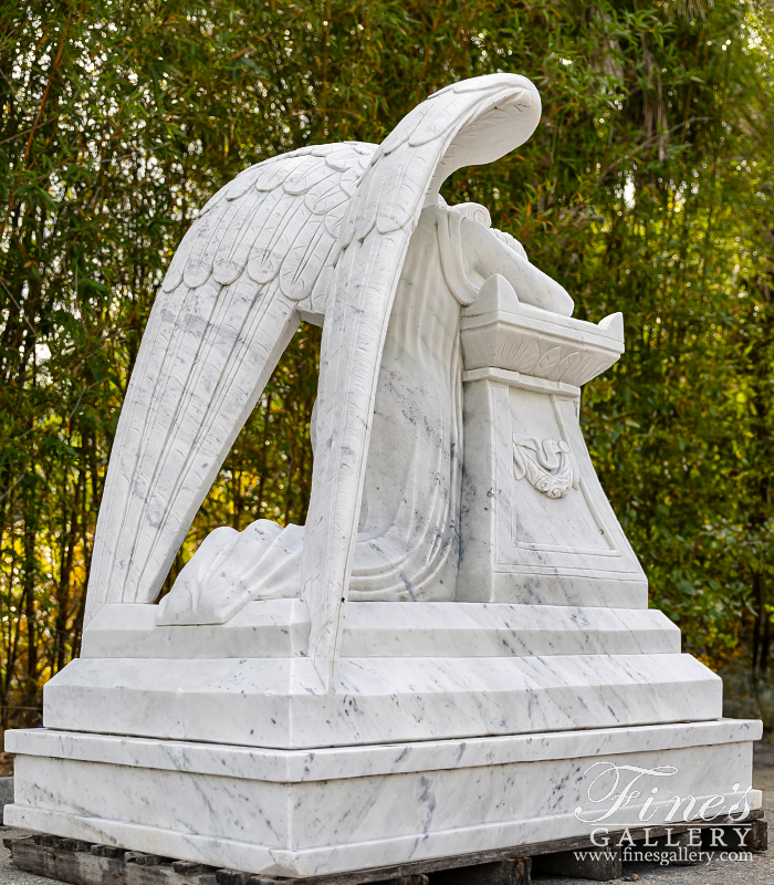 Search Result For Marble Memorials  - Marble Weeping Angel Memorial - MEM-289